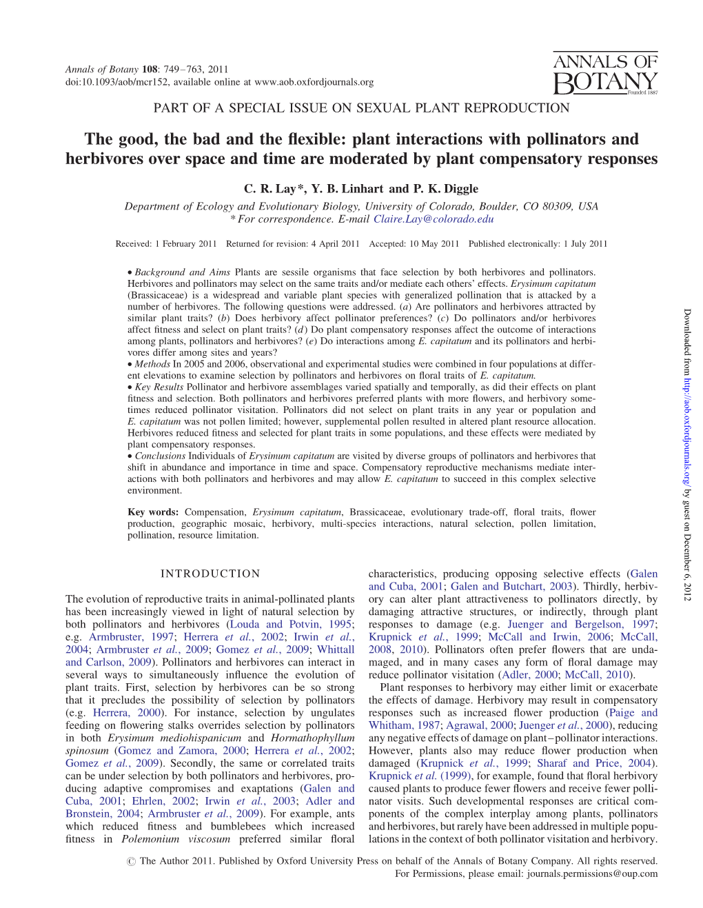 Plant Interactions with Pollinators and Herbivores Over Space and Time Are Moderated by Plant Compensatory Responses