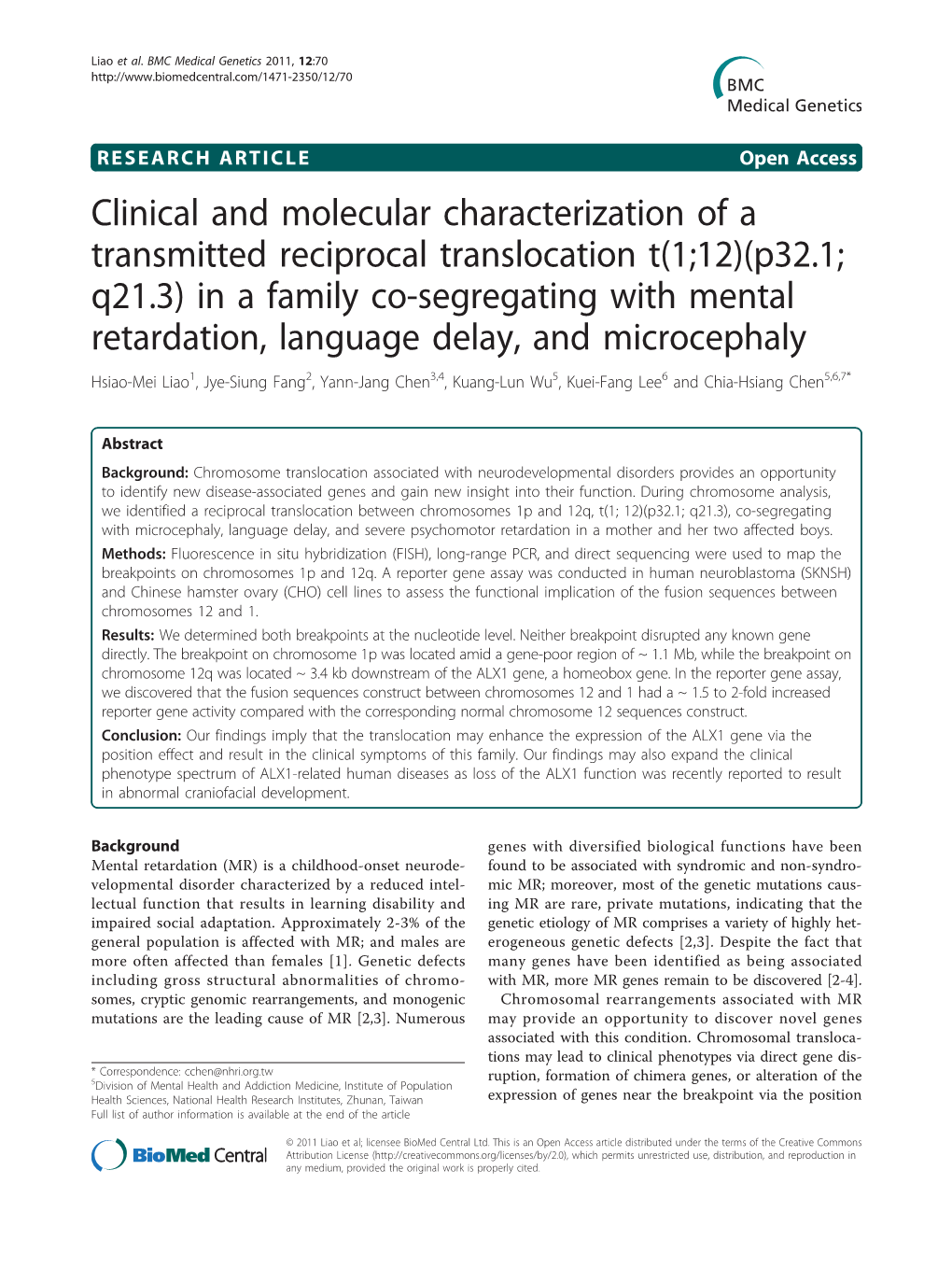 Clinical and Molecular Characterization Of