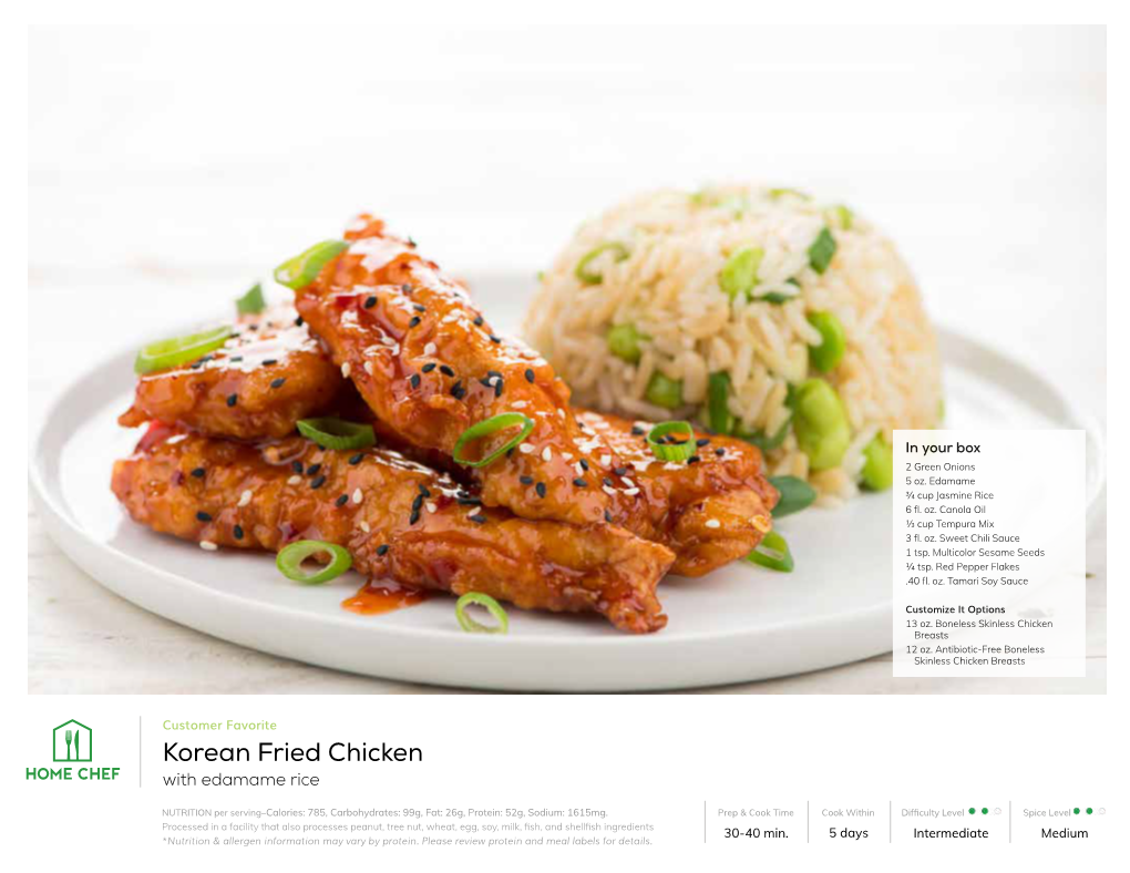 Korean Fried Chicken with Edamame Rice