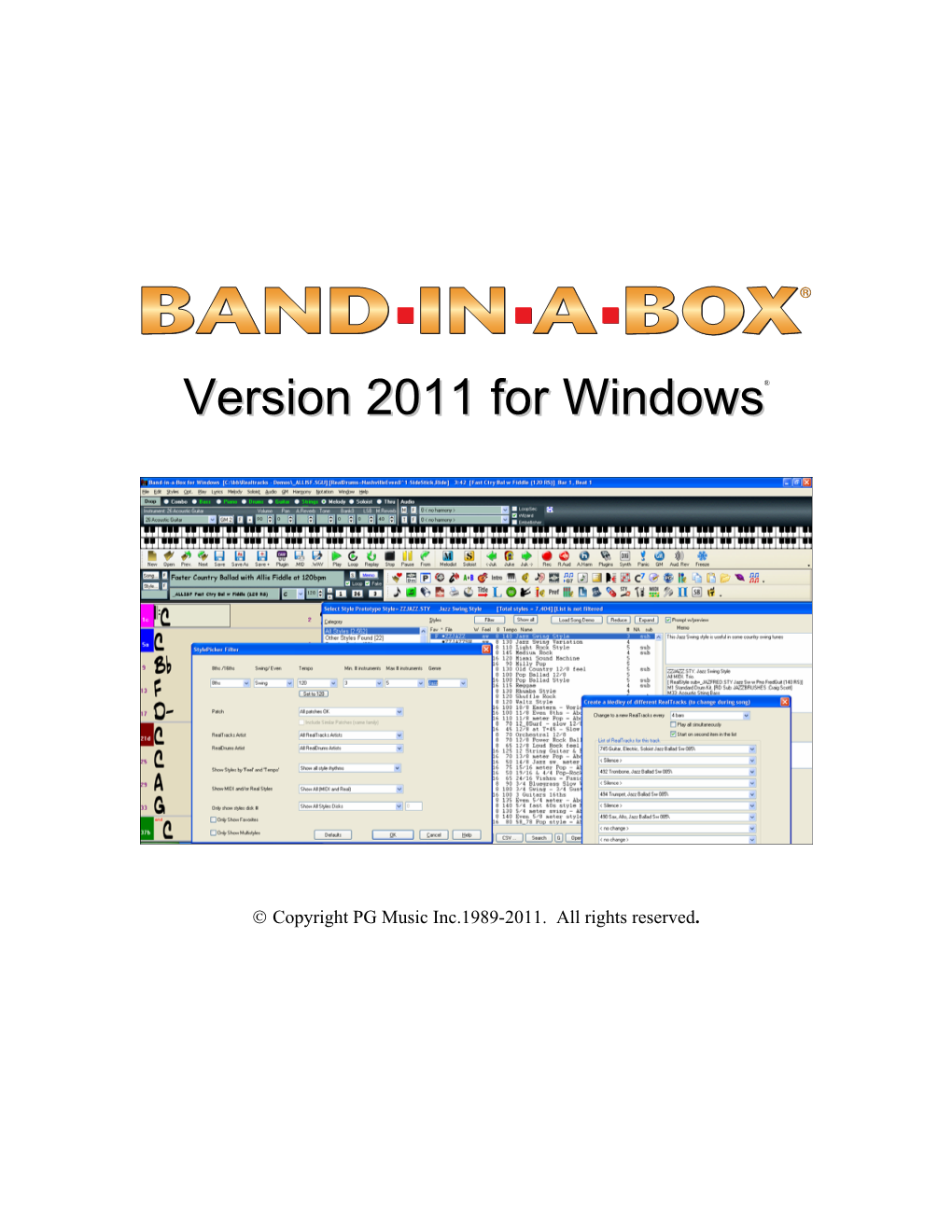 Band-In-A-Box Manual in Acrobat Reader