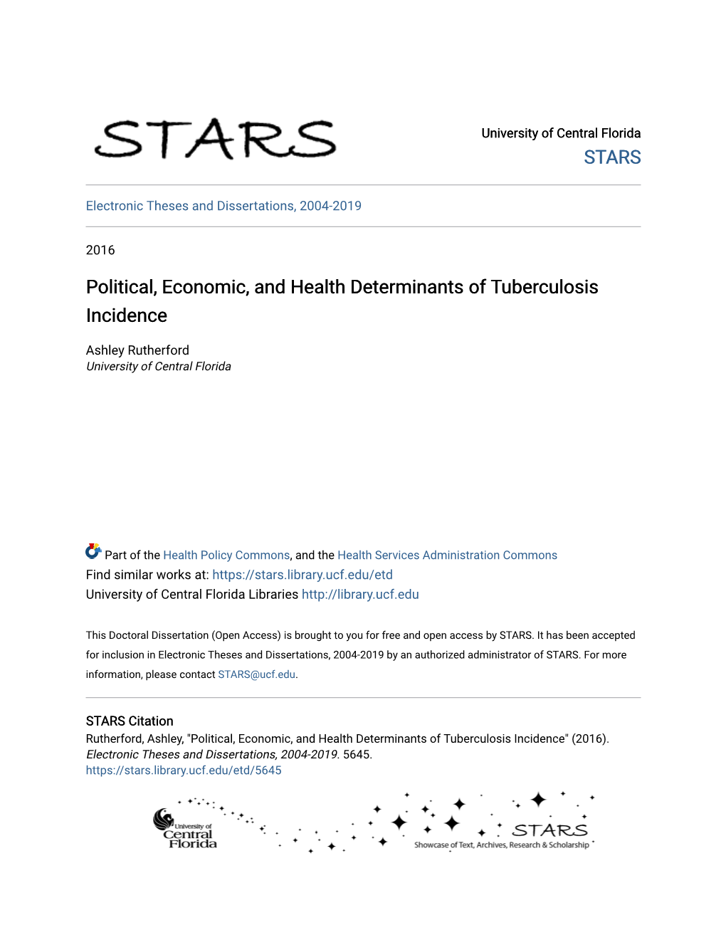 Political, Economic, and Health Determinants of Tuberculosis Incidence