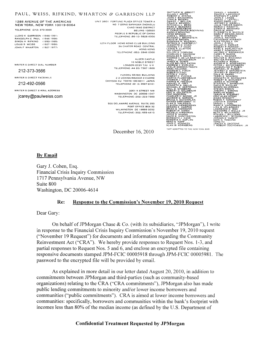 2010-12-16 Jpmorgan Counsel Letter to FCIC.Pdf