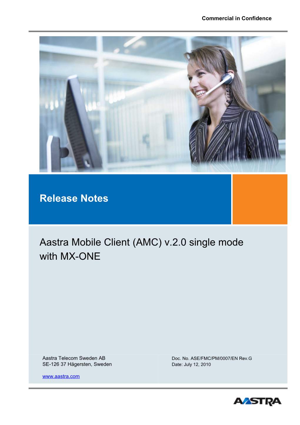 Release Notes AMC Client 1.5 Blackberry