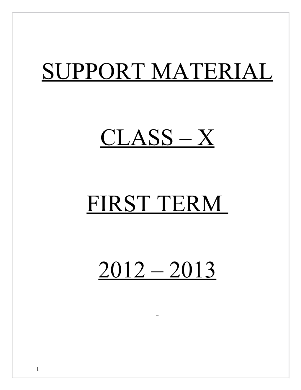 This Support Material Consists of Two Parts Term I and Term II