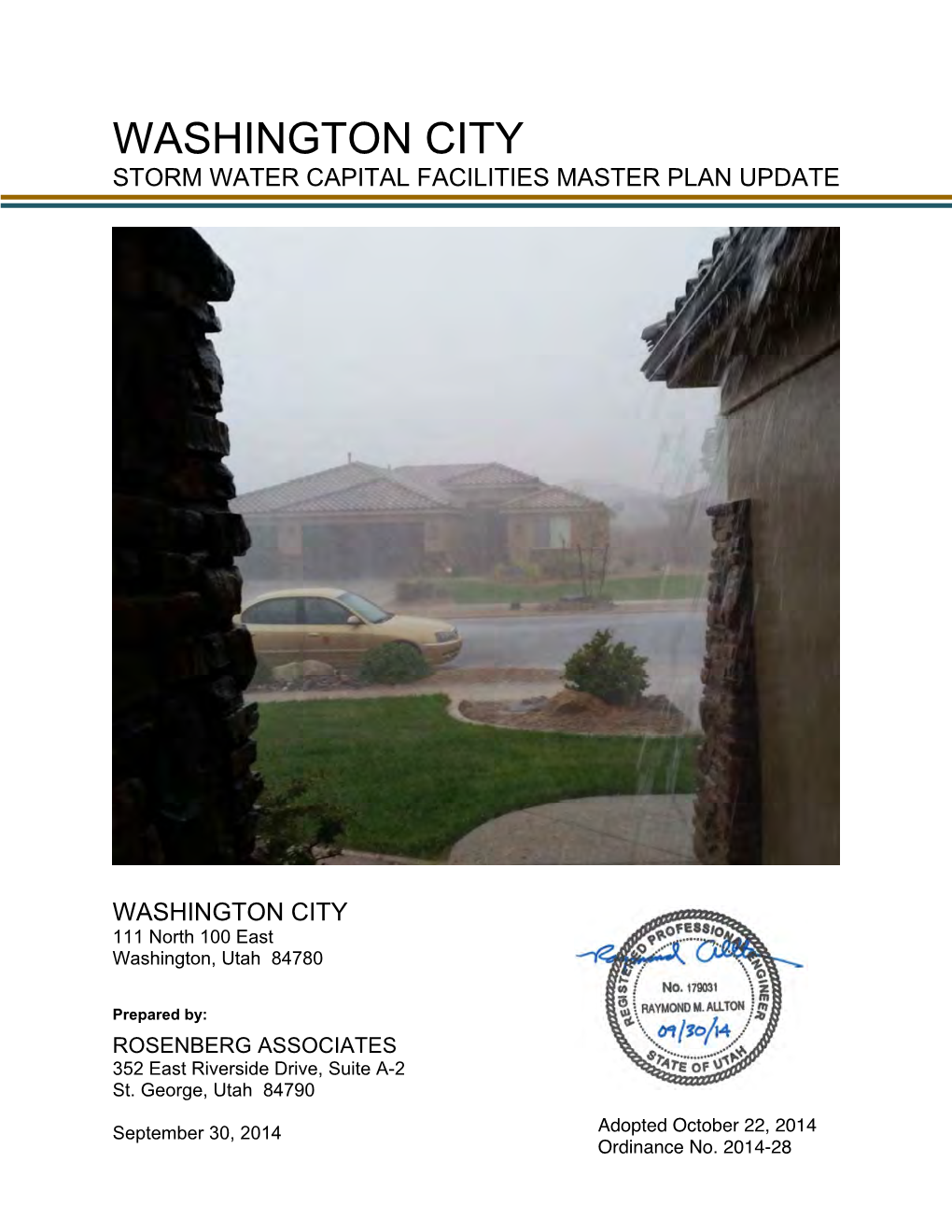 Storm Water Capital Facilities Master Plan Update