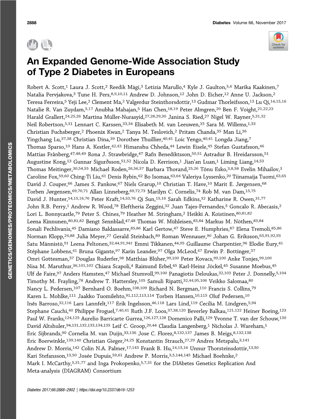 An Expanded Genome-Wide Association Study of Type 2 Diabetes in Europeans