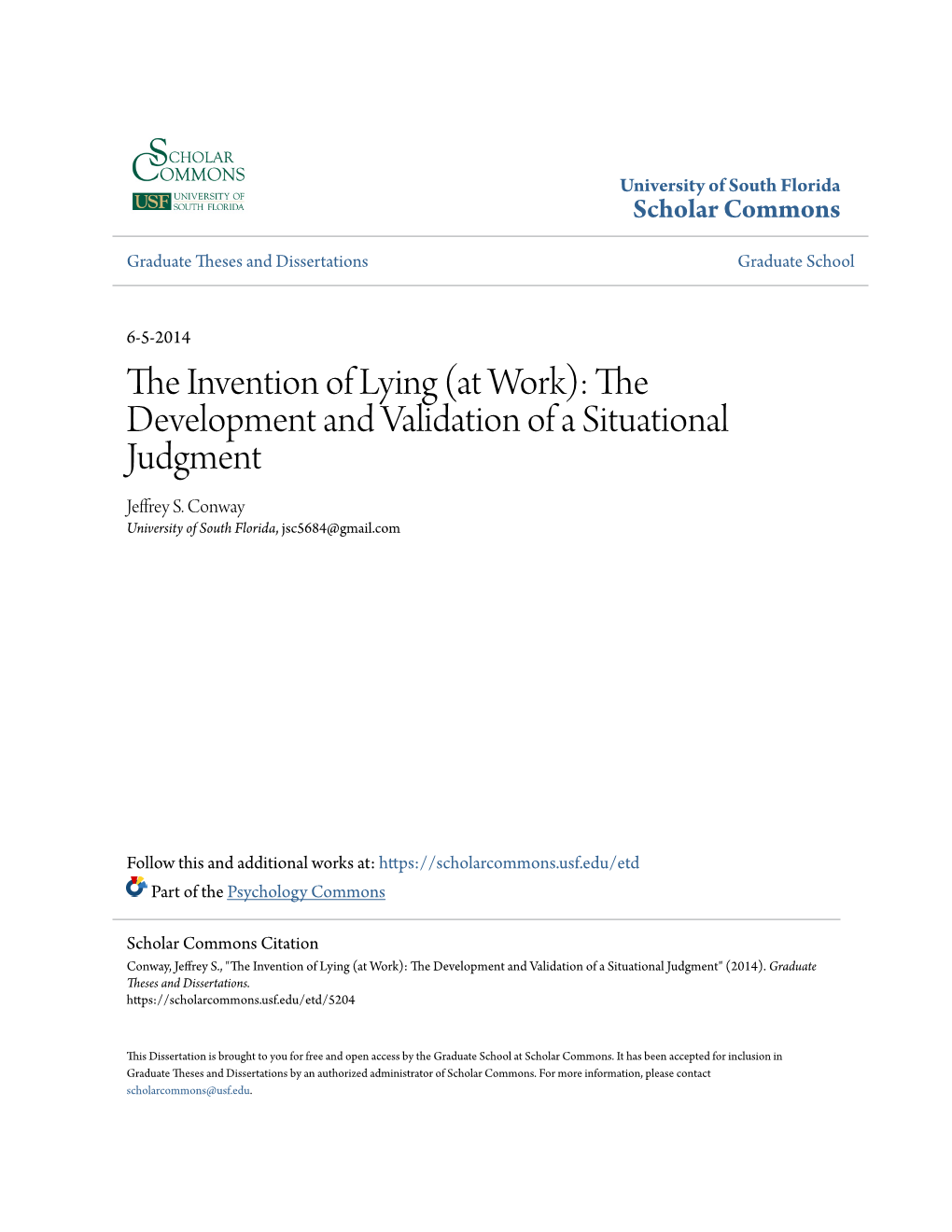 The Invention of Lying (At Work): the Development and Validation of a Situational Judgment