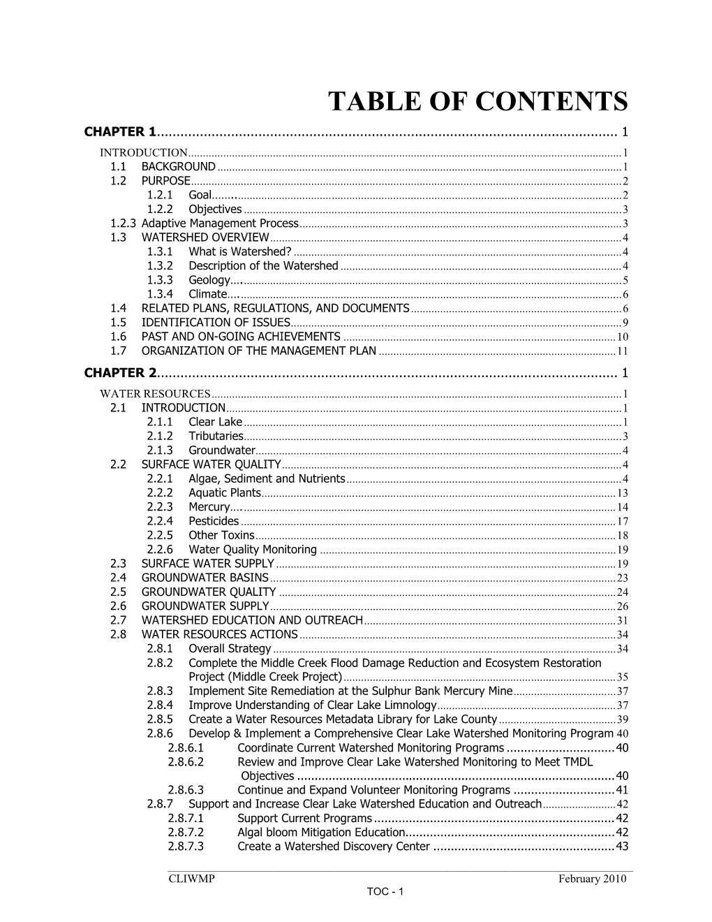 Table of Contents Chapter 1