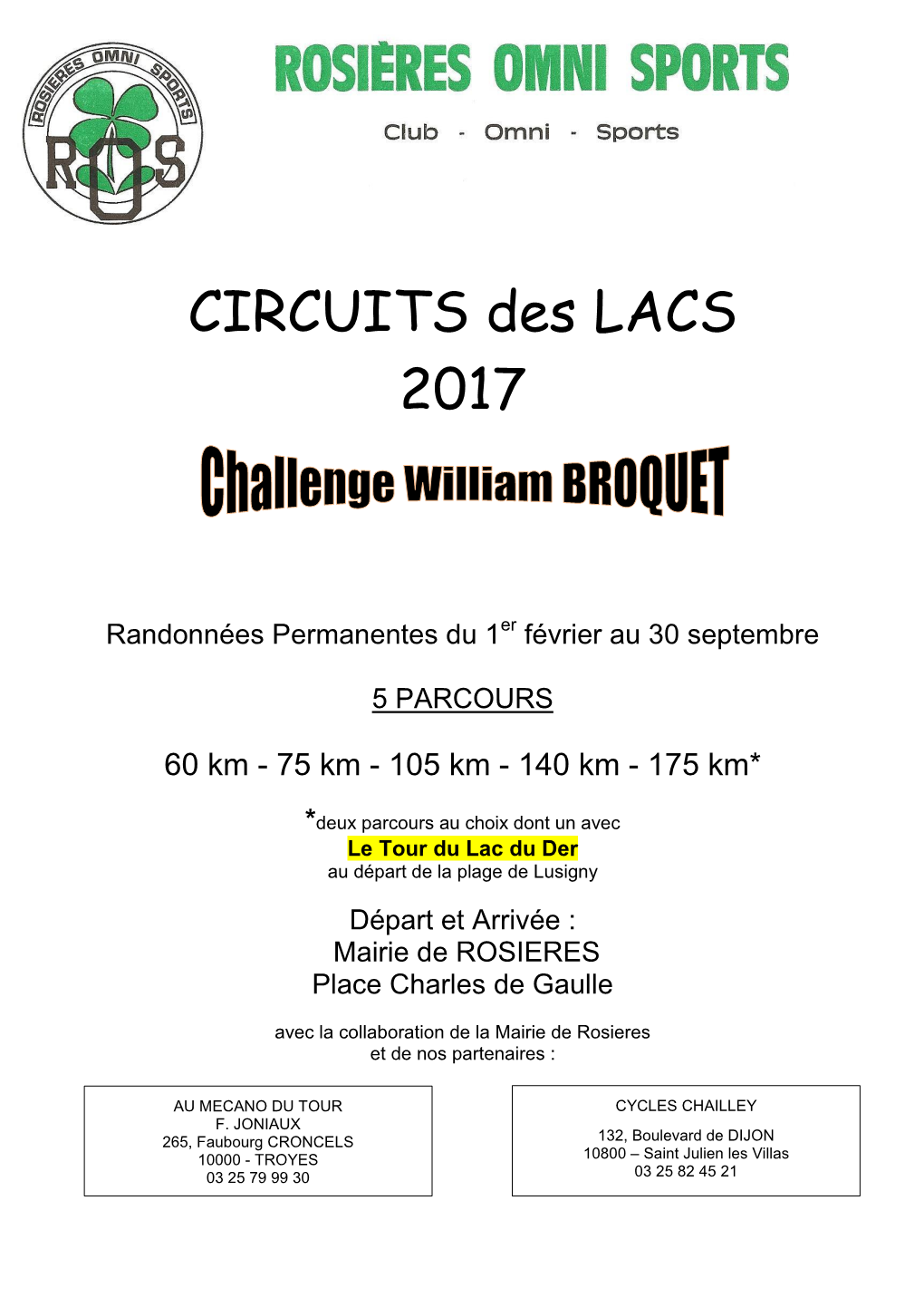 CIRCUITS Des LACS 2017