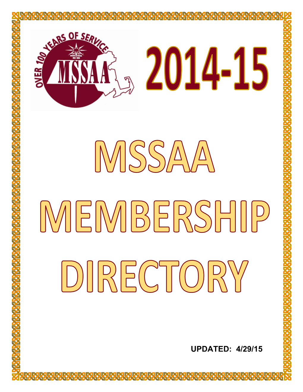 Updated: 4/29/15 Mssaa Membership Directory - General Members