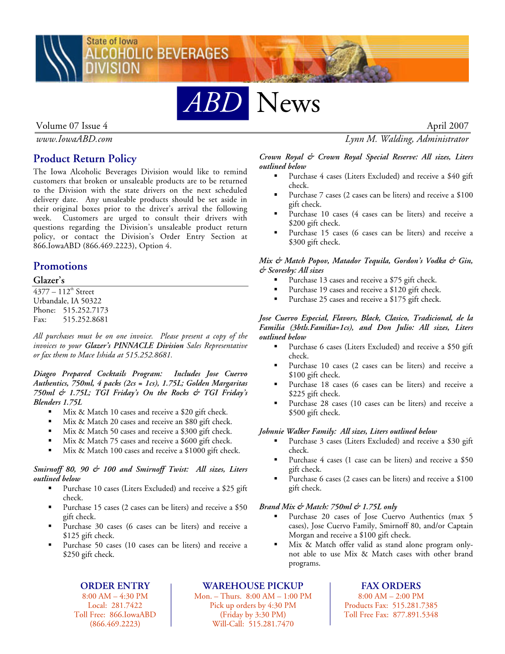 ABD News Volume 07 Issue 4 April 2007 Lynn M