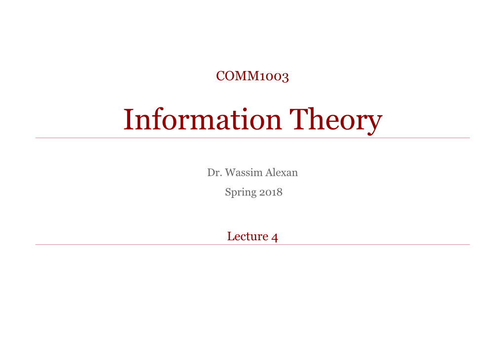 Information Theory