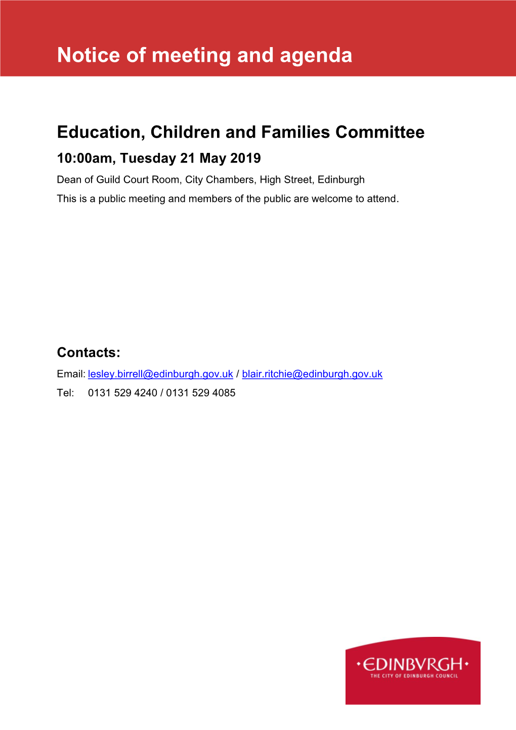 Education, Children and Families Committee