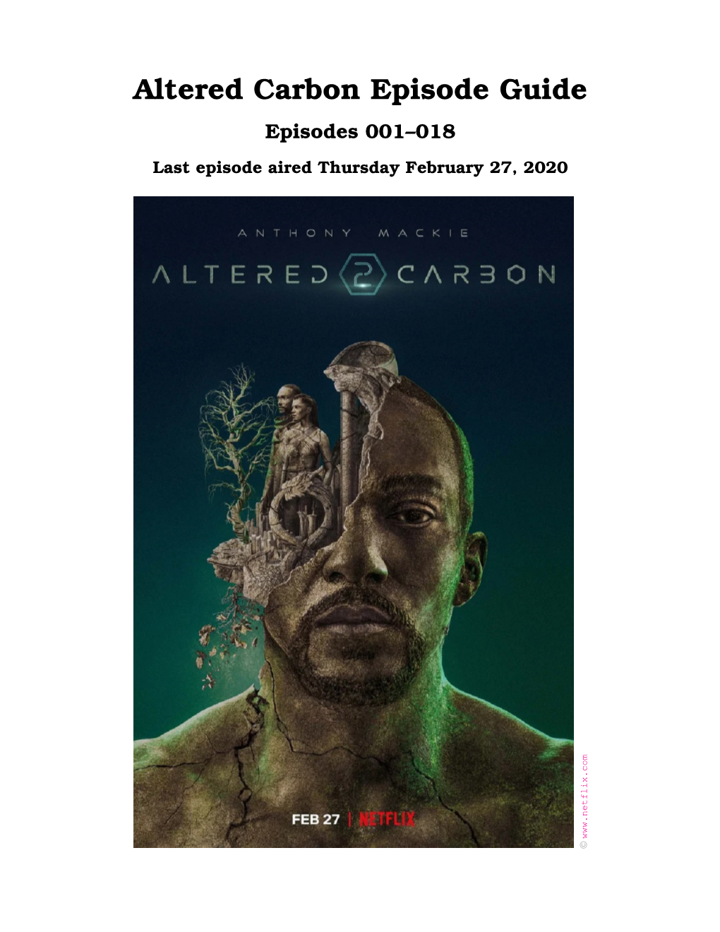 Altered Carbon Episode Guide Episodes 001–018