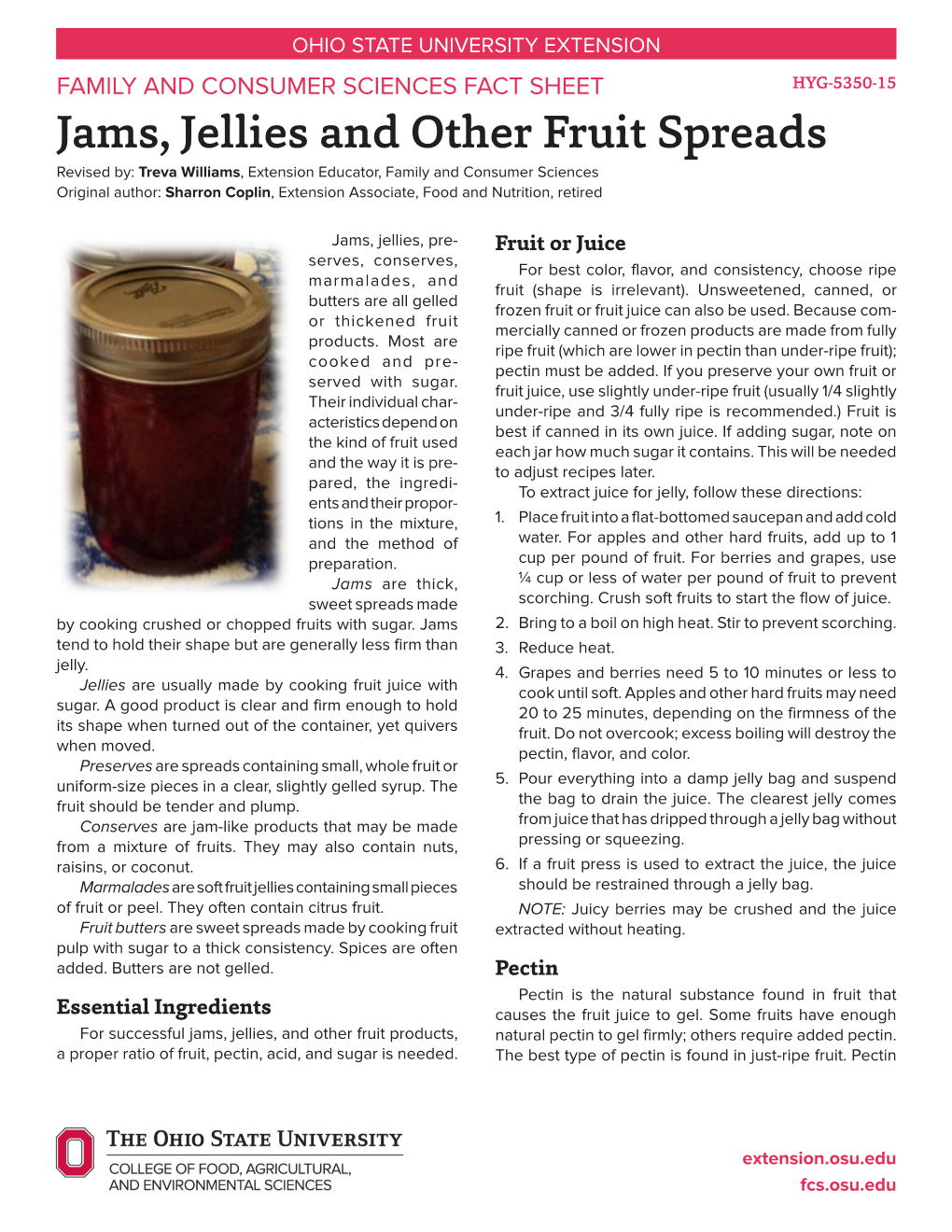 Jams, Jellies and Other Fruit Spreads, HYG-5350-15