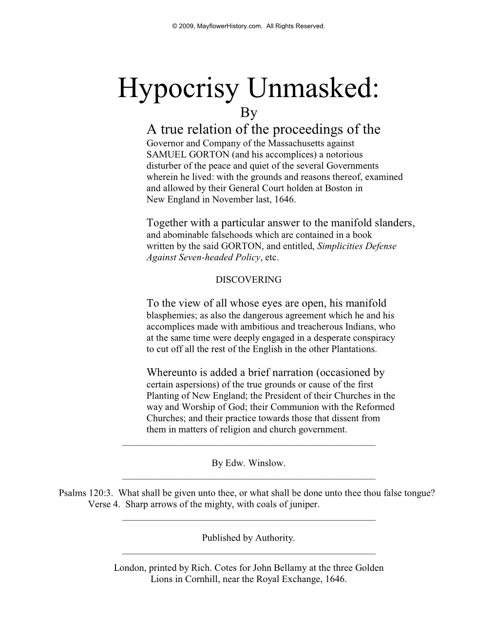 Hypocrisy Unmasked