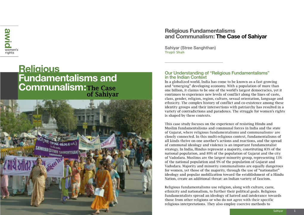 Religious Fundamentalisms and Communalism:The Case