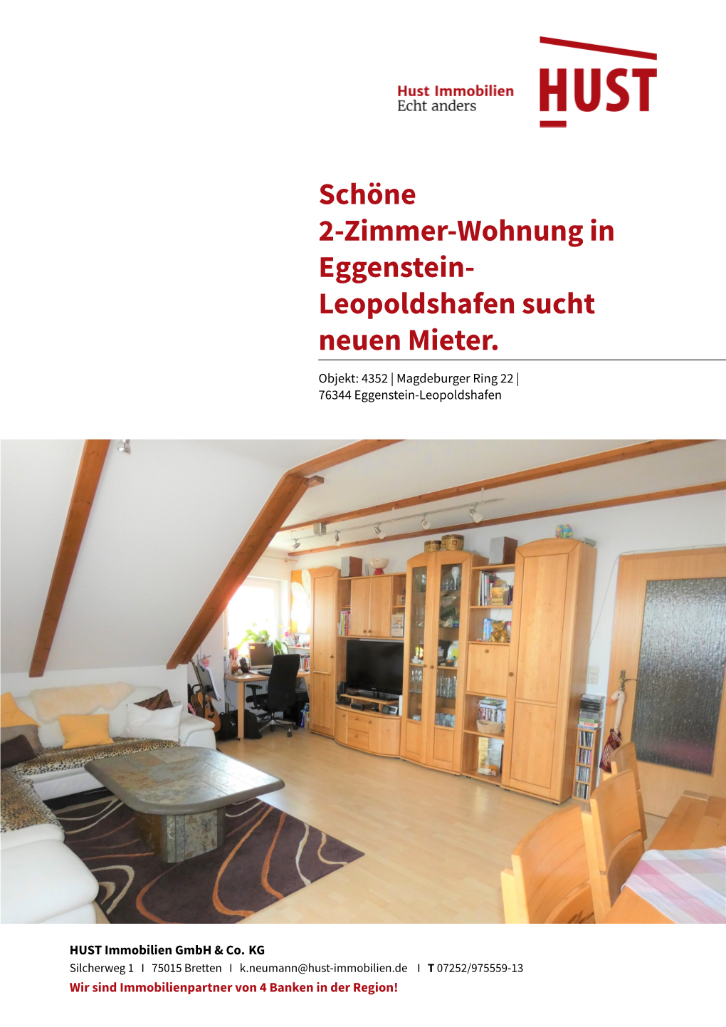 Schöne 2-Zimmer-Wohnung in Eggenstein- Leopoldshafen Sucht Neuen Mieter