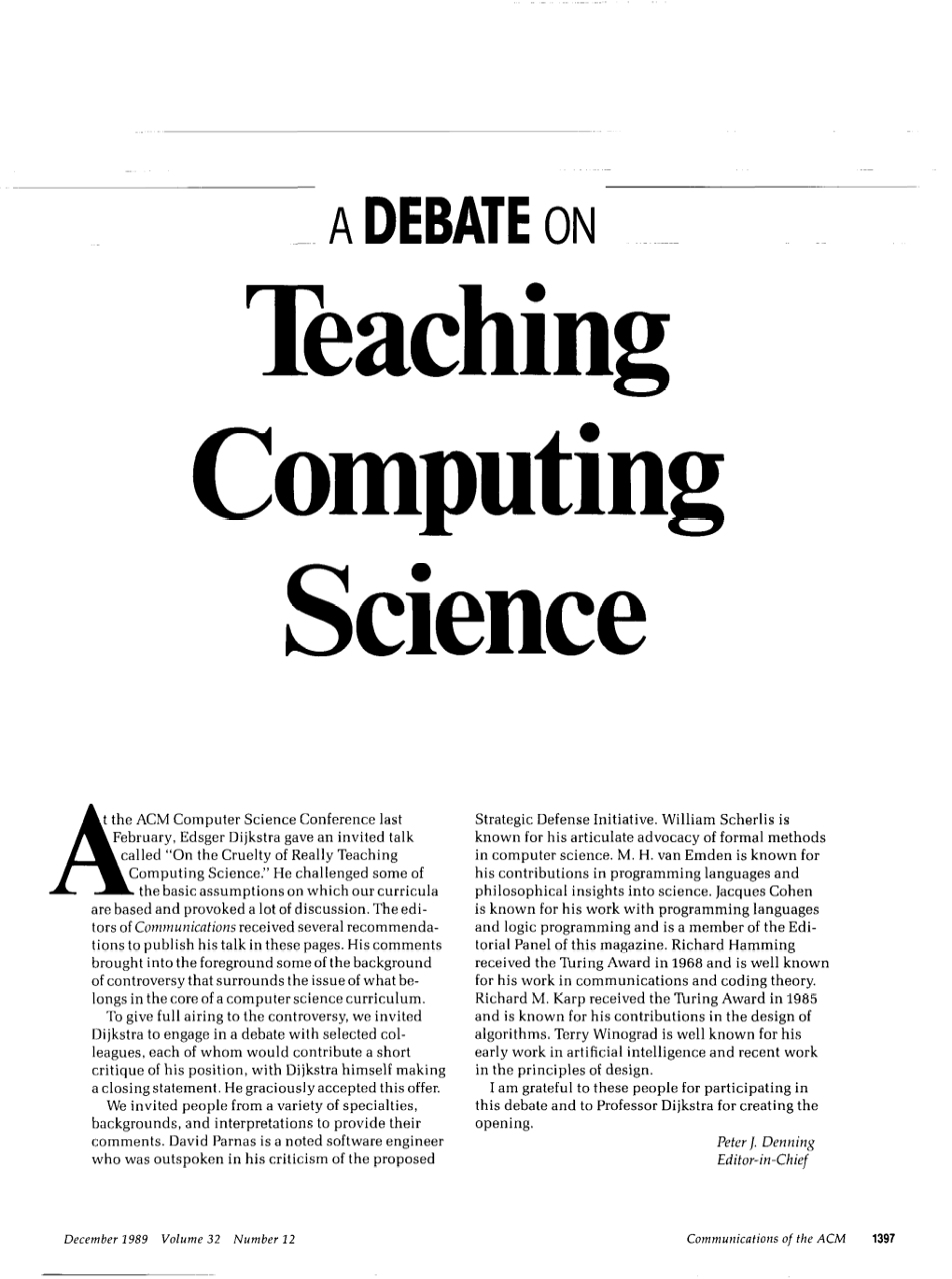 Teaching Computing Science
