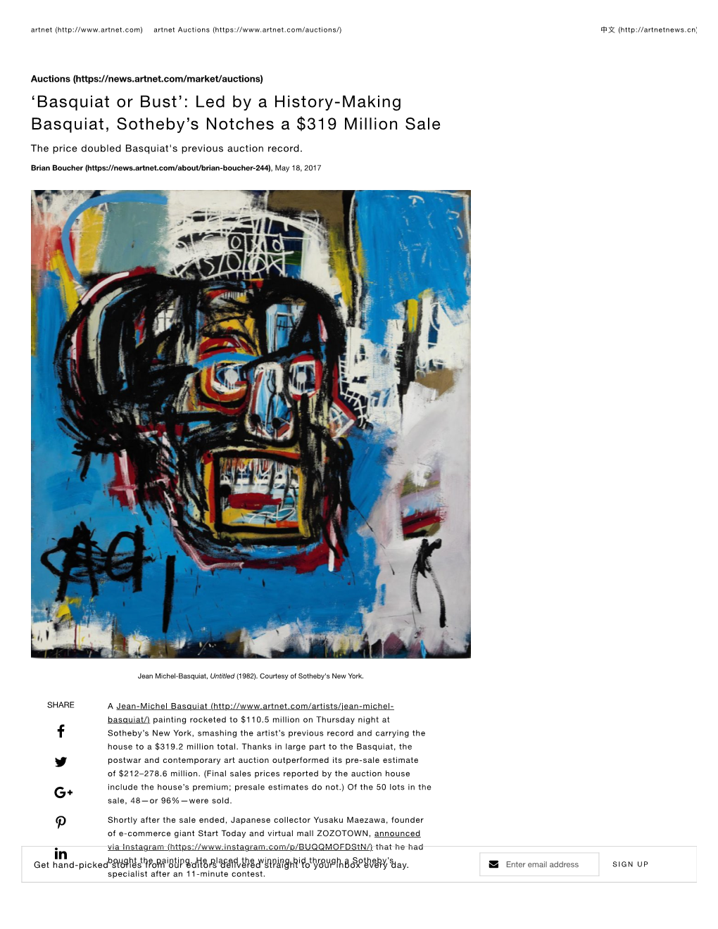 Basquiat Or Bust’: Led by a History-Making Basquiat, Sotheby’S Notches a $319 Million Sale