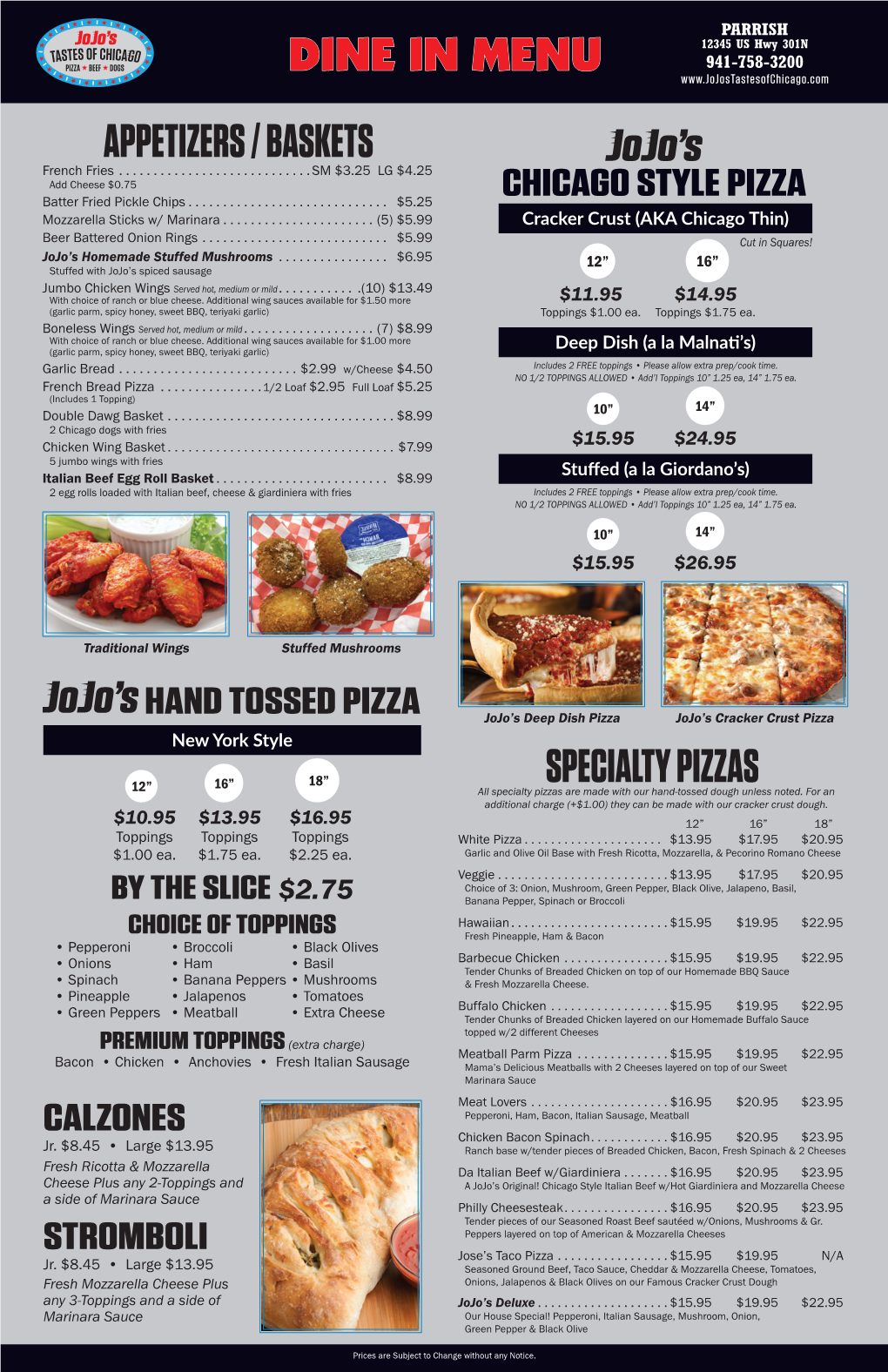 SPECIALTY PIZZAS 12” All Specialty Pizzas Are Made with Our Hand-Tossed Dough Unless Noted