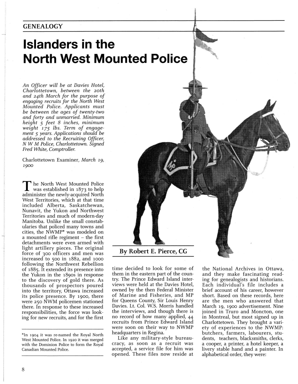 Islanders in the North West Mounted Police