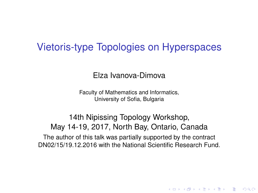 Vietoris-Type Topologies on Hyperspaces