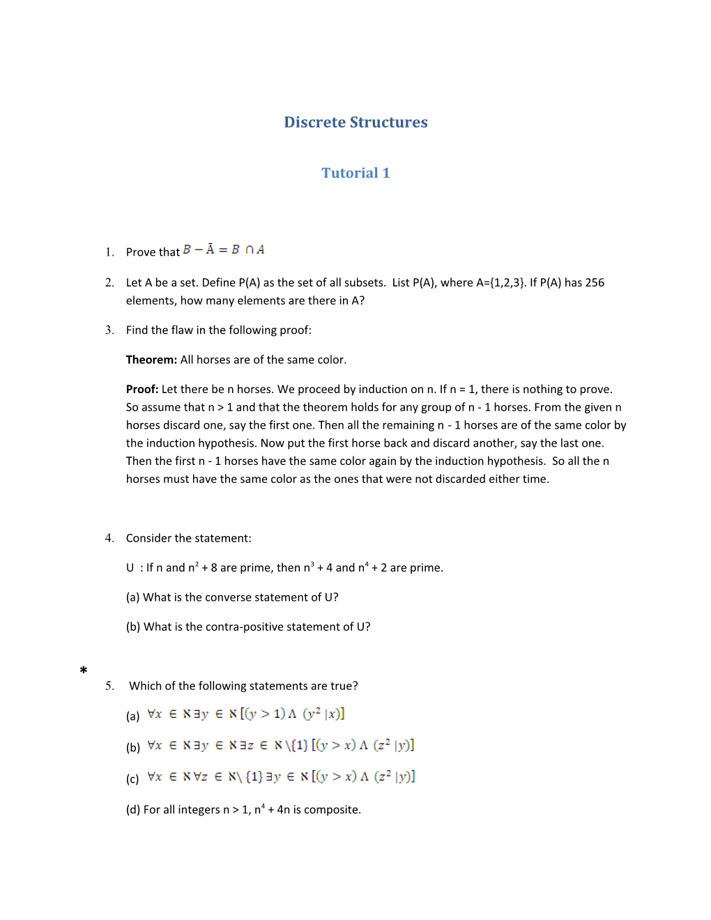 Discrete Structures