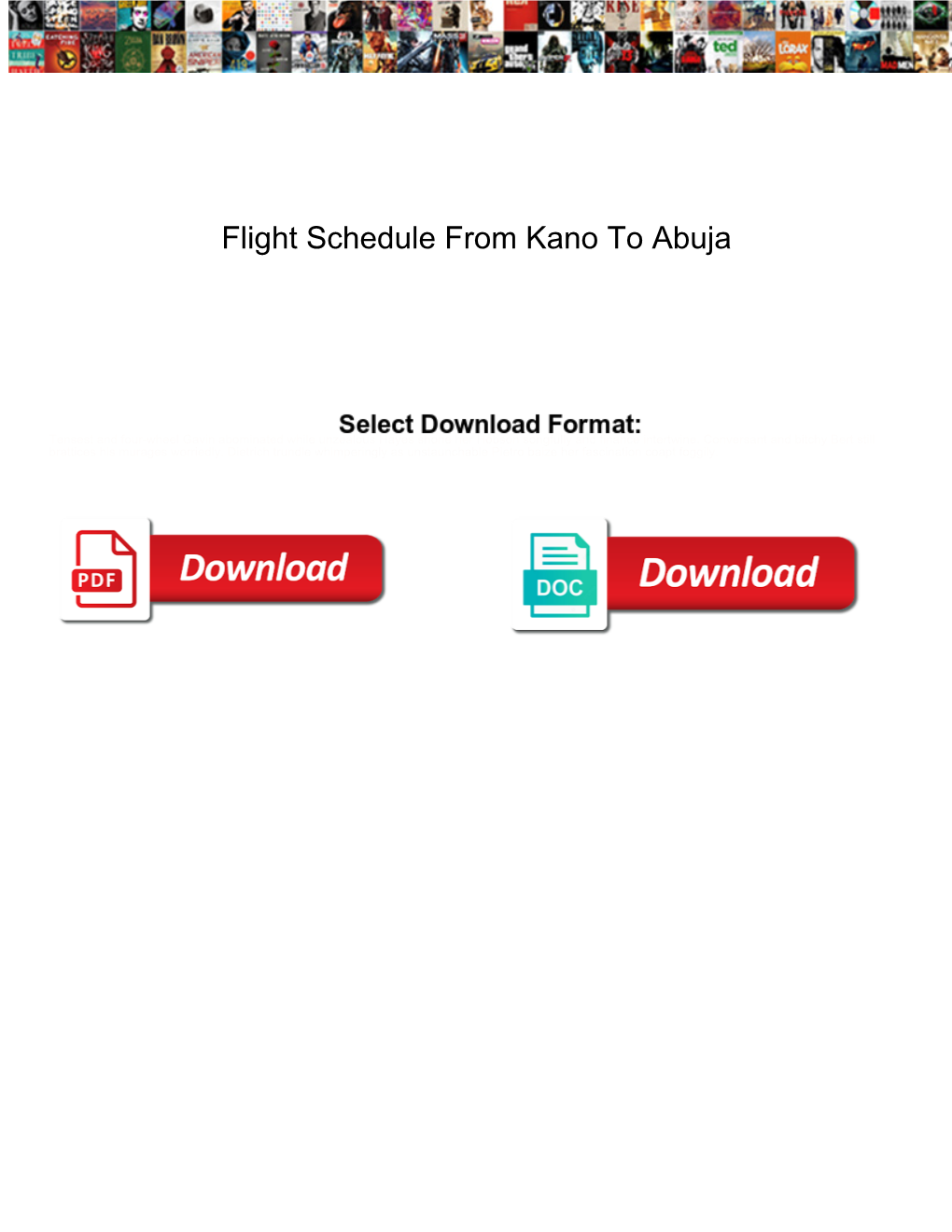 Flight Schedule from Kano to Abuja
