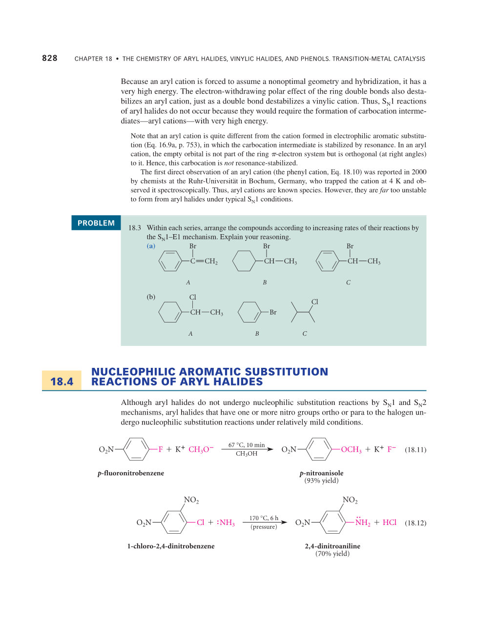 18.4 Nucleophilic Aromatic Substitution Reactions of Aryl Halides 829