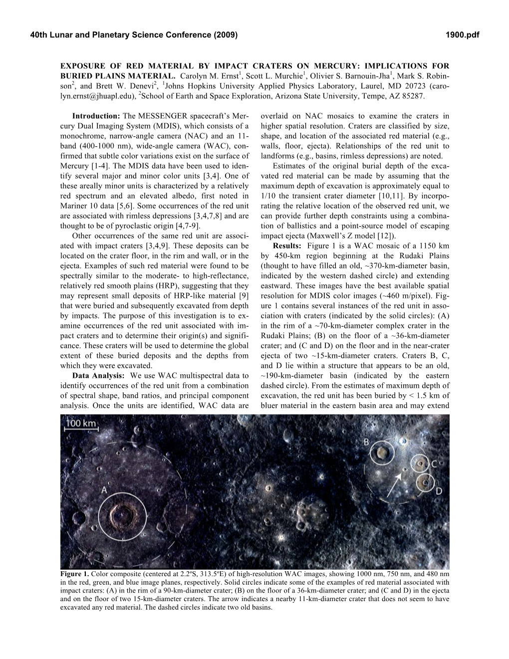 Exposure of Red Material by Impact Craters on Mercury: Implications for Buried Plains Material