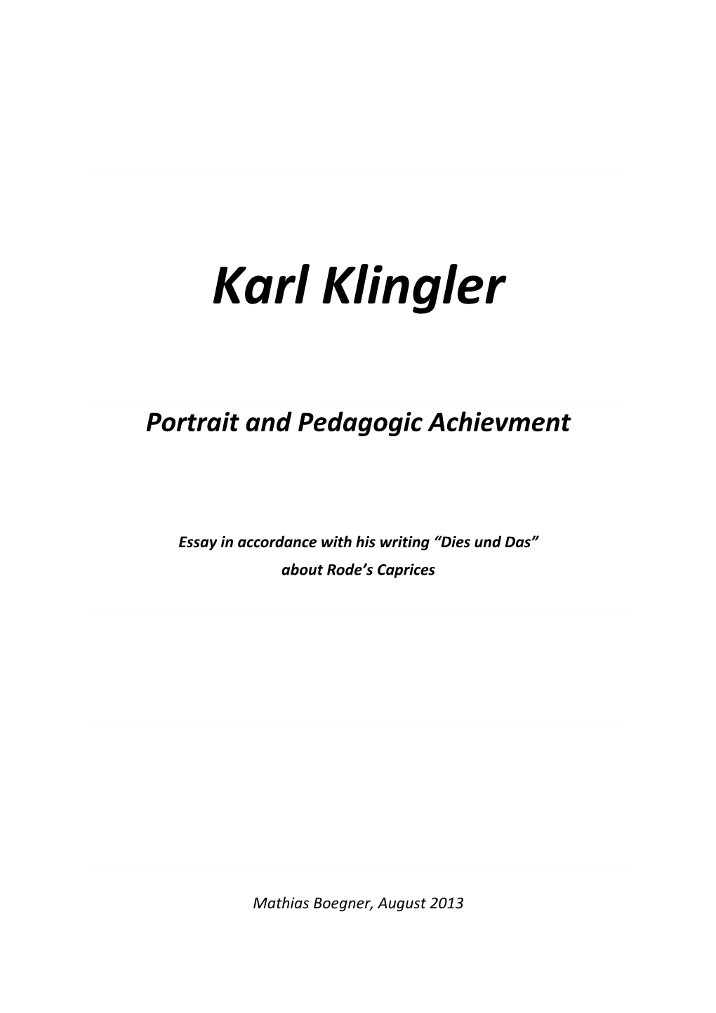 Karl Klingler