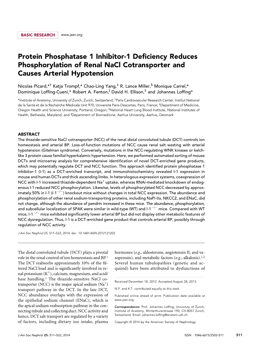 Protein Phosphatase 1 Inhibitor-1 Deficiency Reduces