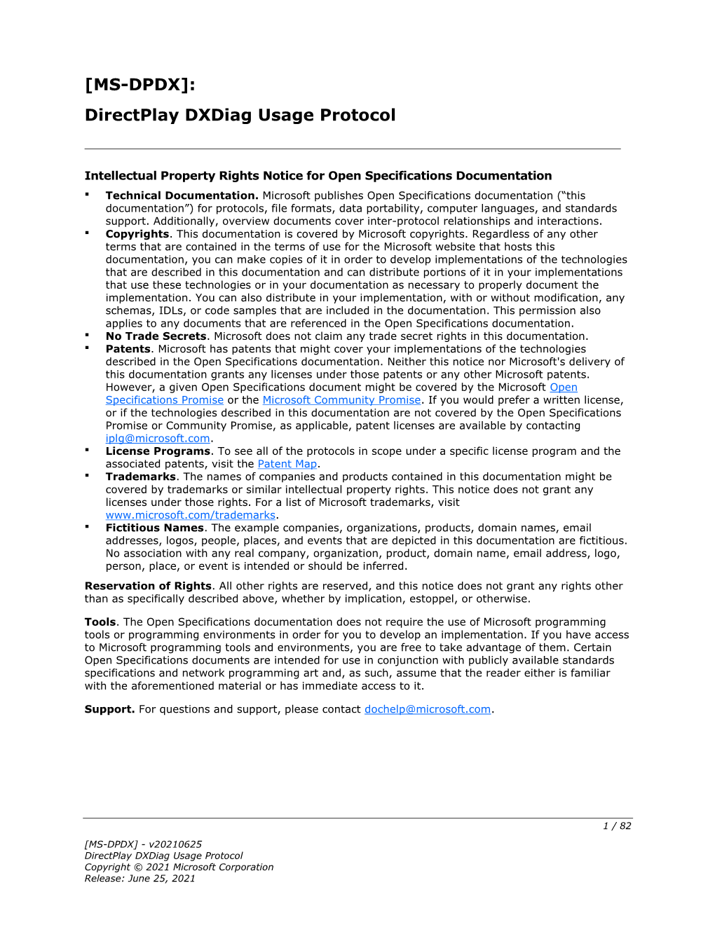 [MS-DPDX]: Directplay Dxdiag Usage Protocol