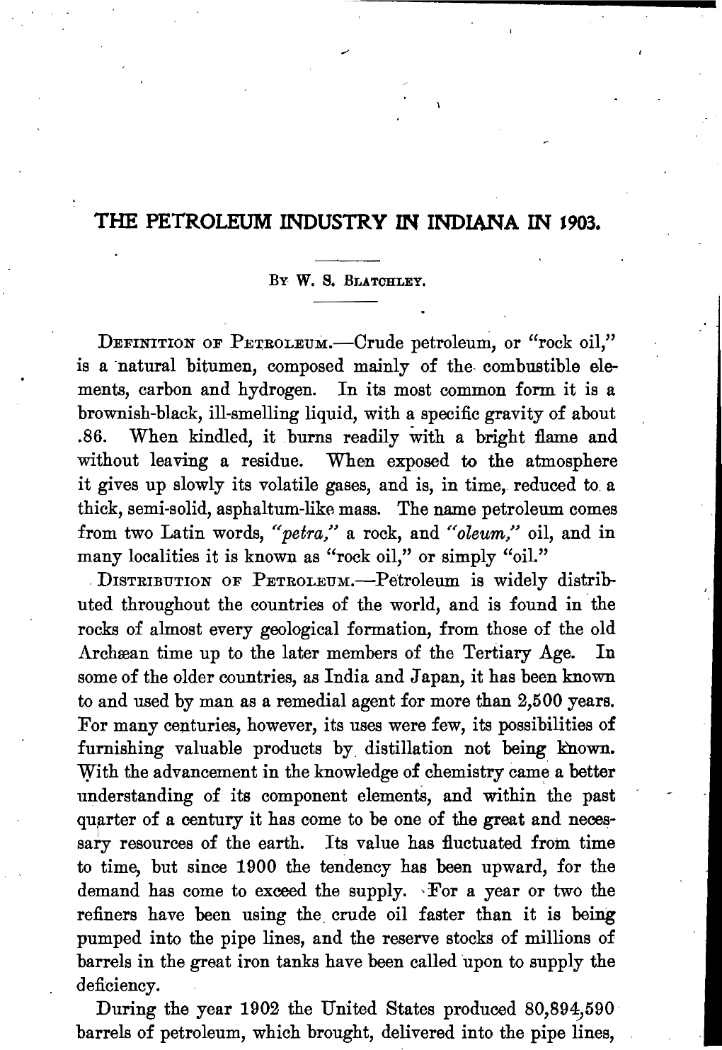 The Petroleum Industry in Indiana in 1903