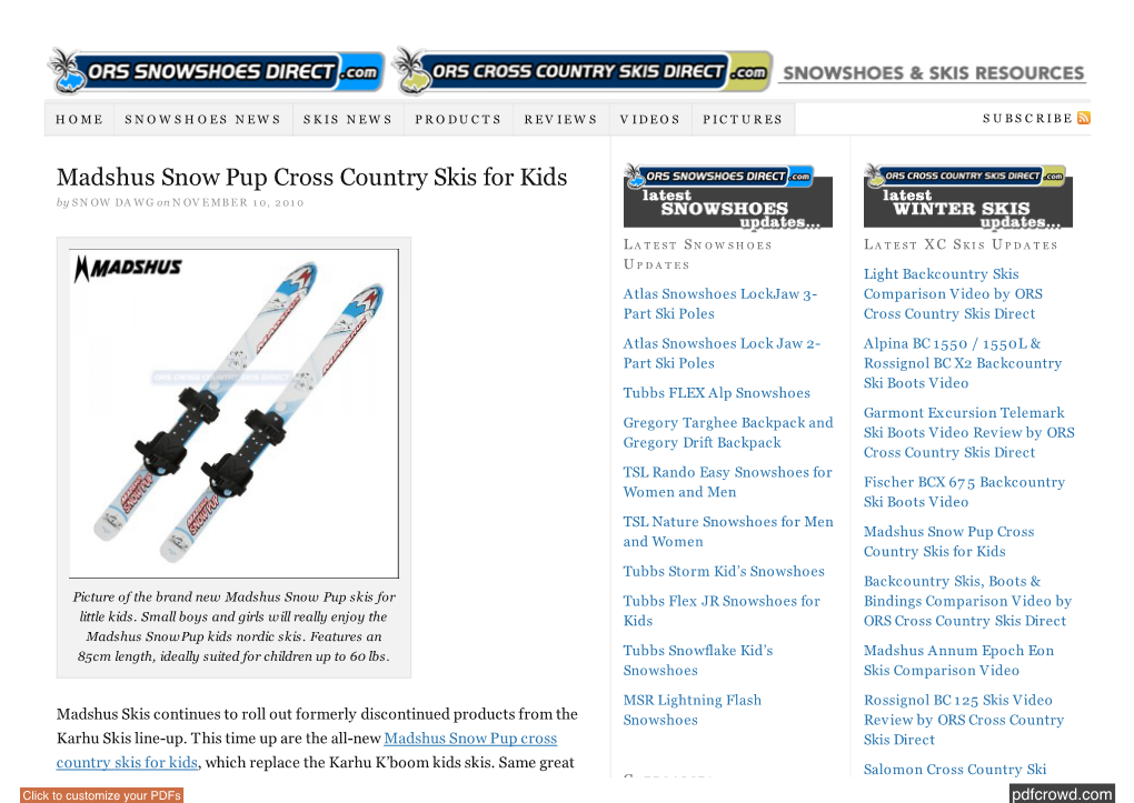 Madshus Snow Pup Cross Country Skis for Kids