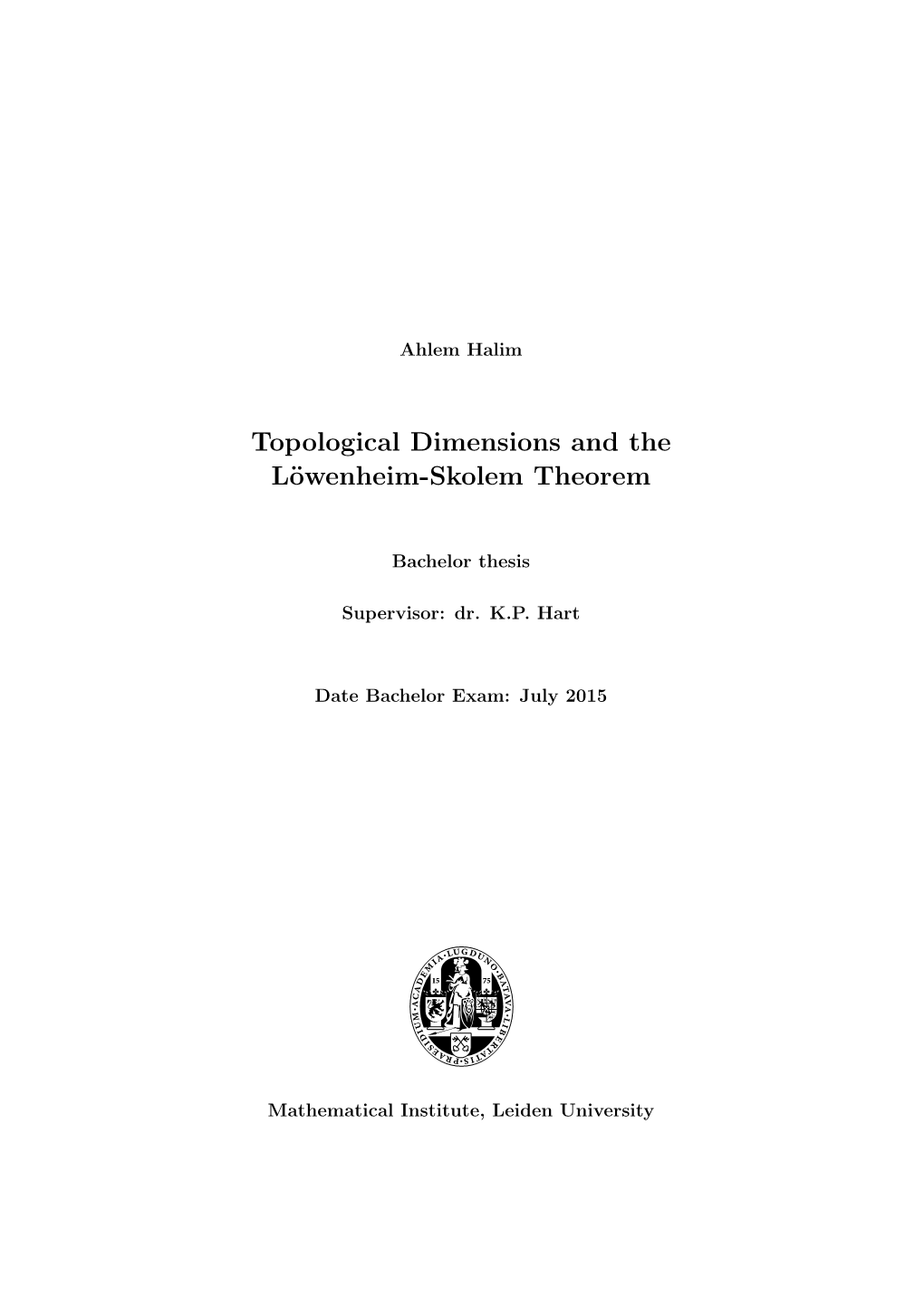 Topological Dimensions and the Löwenheim-Skolem Theorem