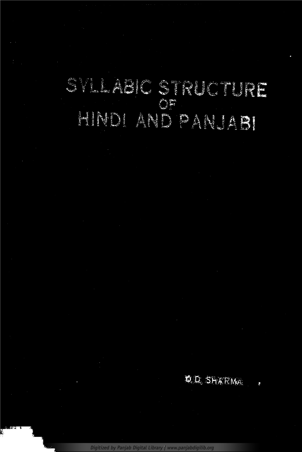 Syllabic Structure of Hindi and Panjabi