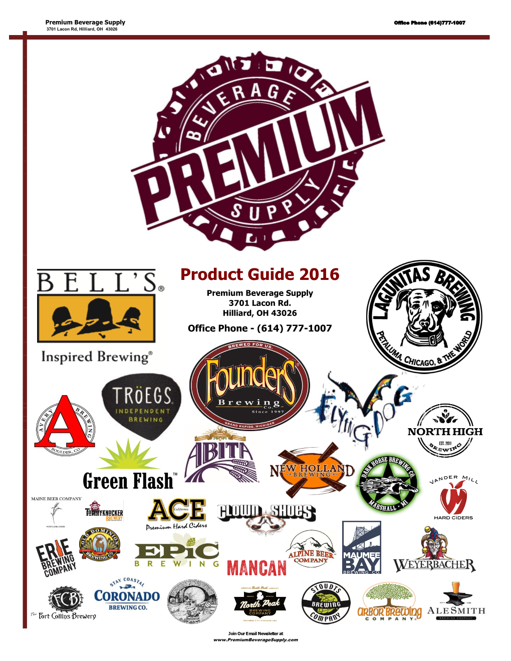 Product Guide 2016 Premium Beverage Supply 3701 Lacon Rd