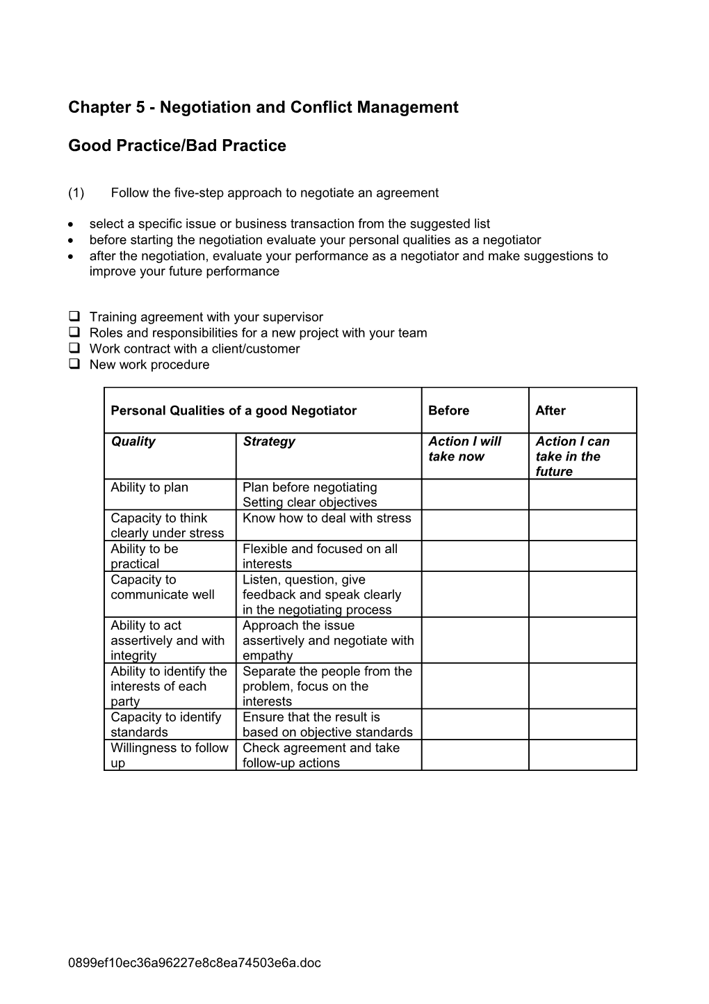 Chapter 5 - Negotiation and Conflict Management