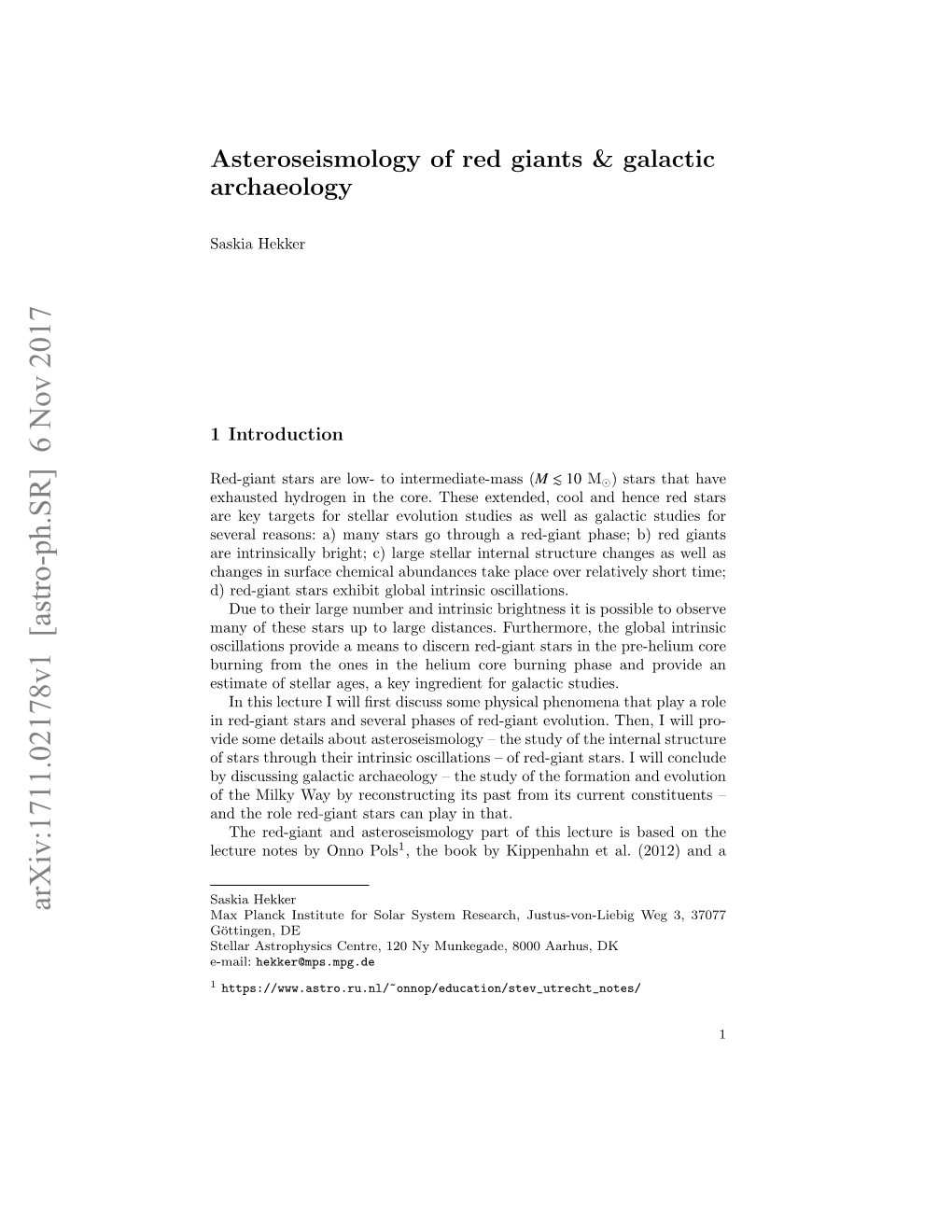 Asteroseismology of Red Giants & Galactic Archaeology