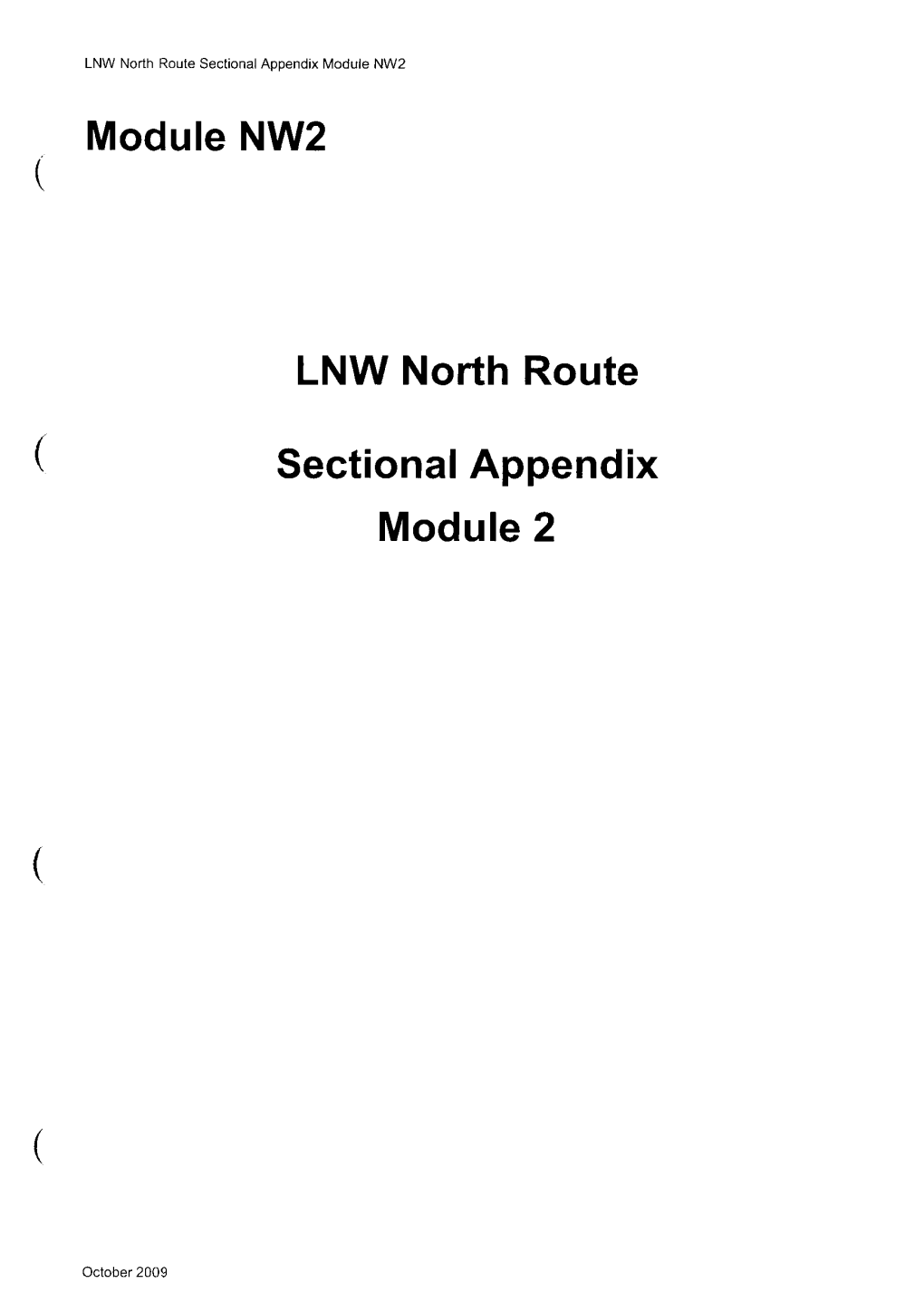Module NW2 Sectional Appendix LNW North Route Module 2