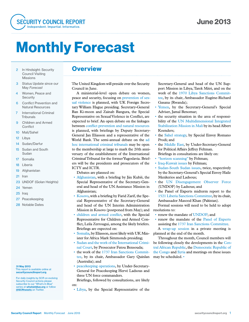 Monthly Forecast