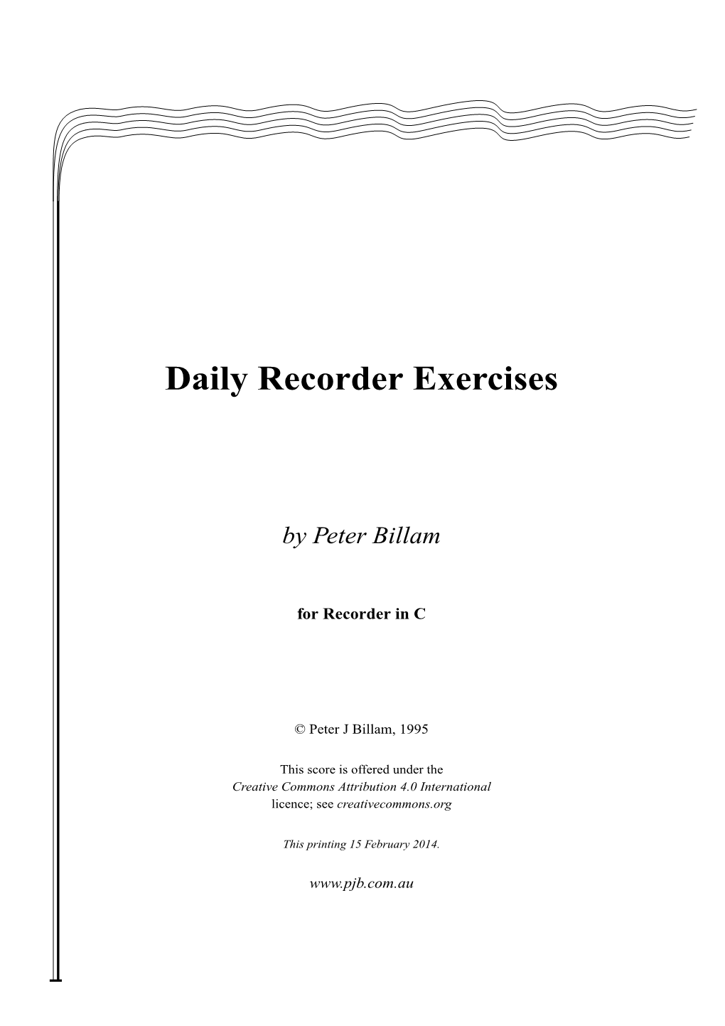 Daily Recorder Exercises