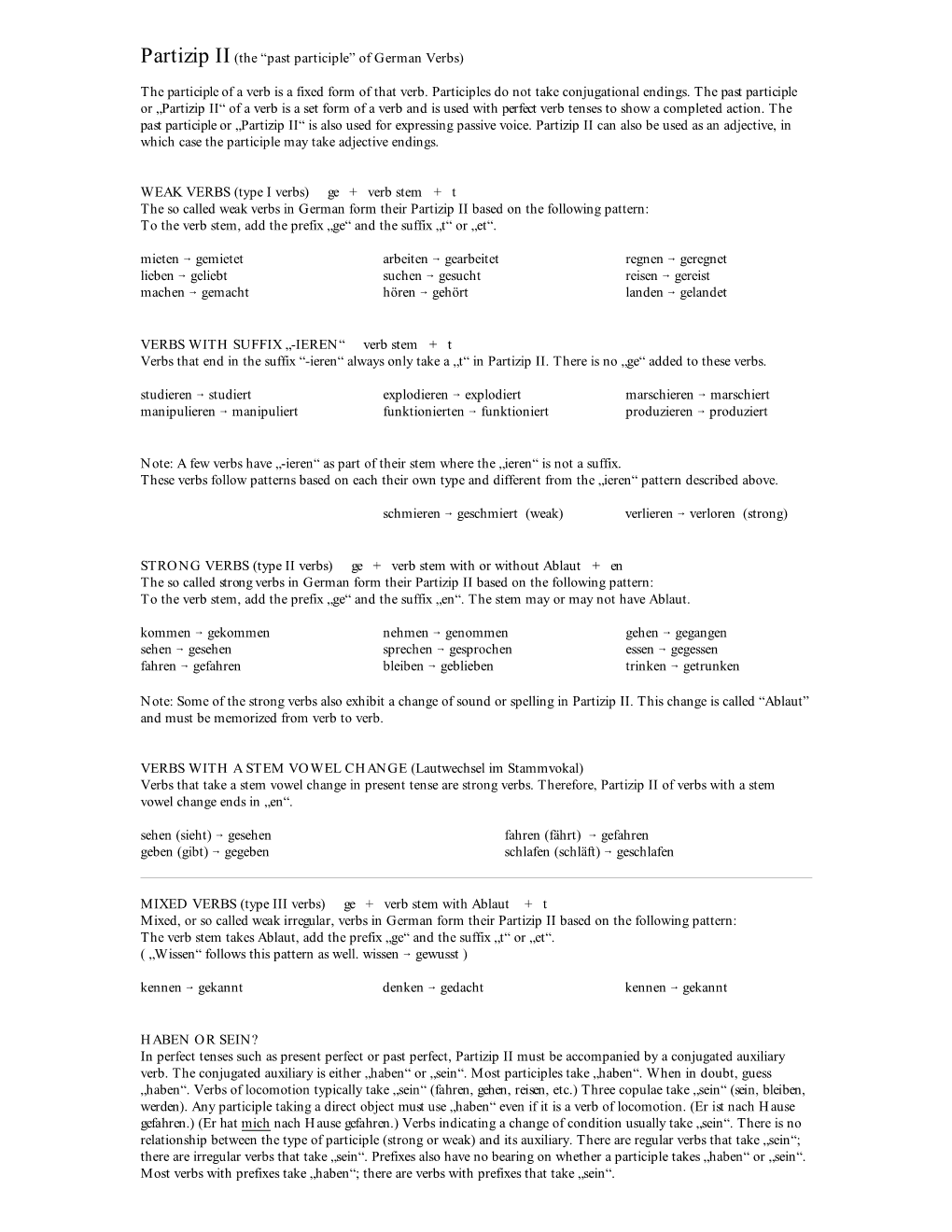 Participles Do Not Take Conjugational Endings