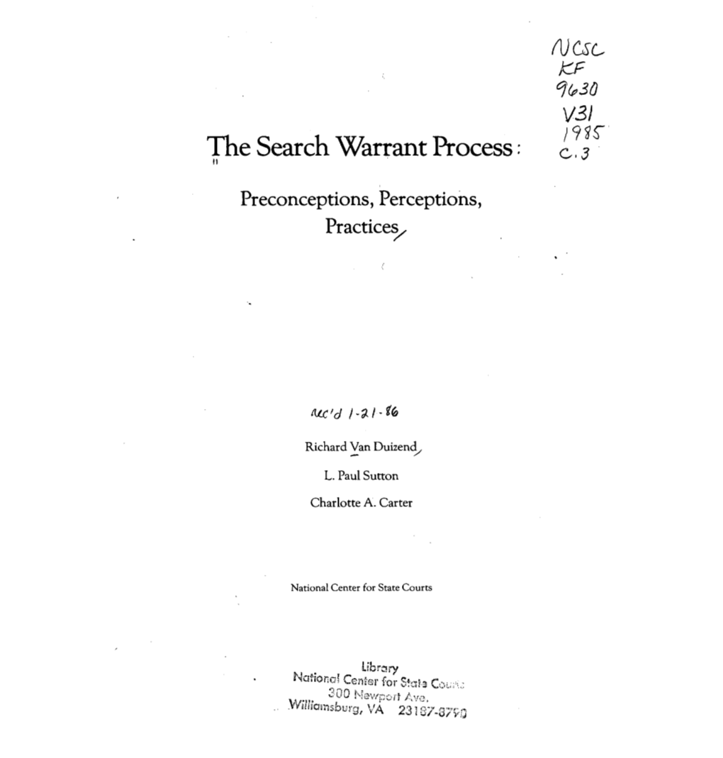 Search Warrant Process : GI 3