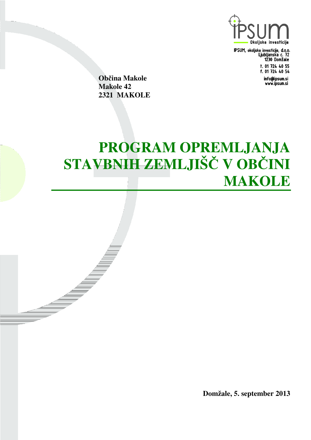 Program Opremljanja Stavbnih Zemljišč V Občini Makole