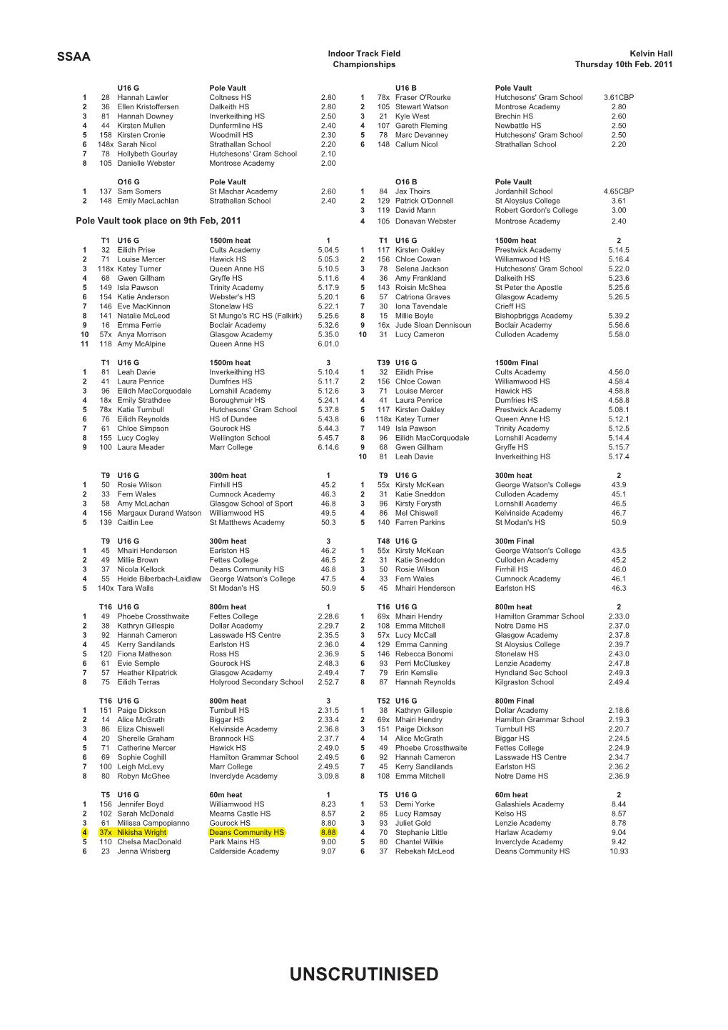 2011-02-10 Scottish Schools Indoor Champs