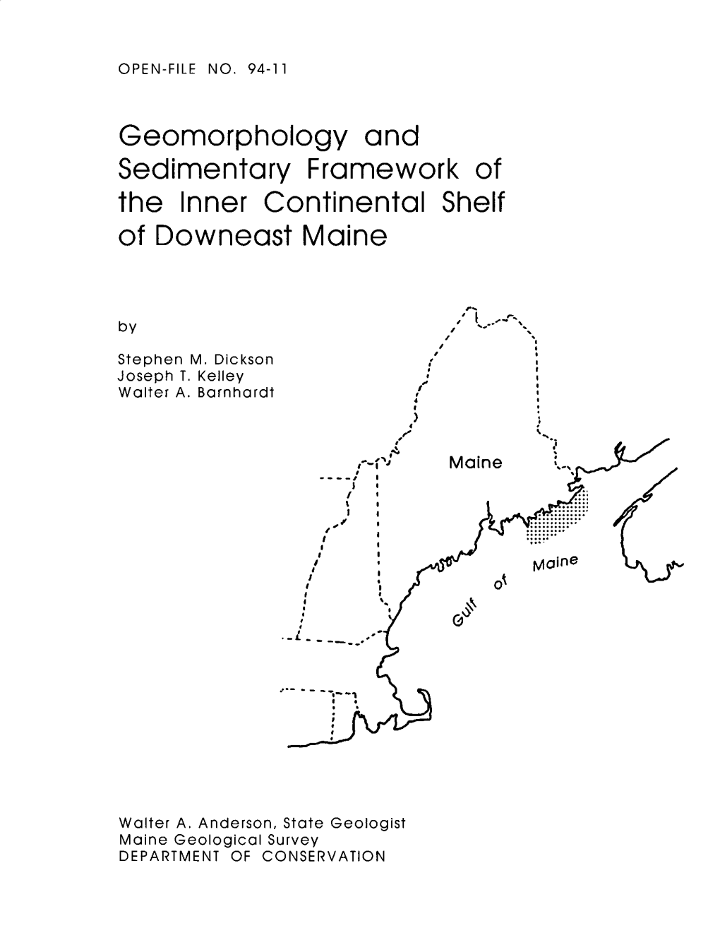 Geomorphology and Sedimentary Framework of the Inner Continental Shelf of Downeast Maine