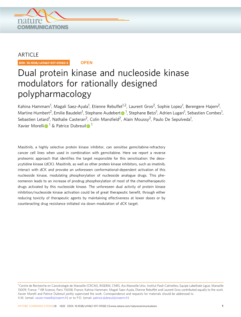 Dual Protein Kinase and Nucleoside Kinase Modulators for Rationally Designed Polypharmacology